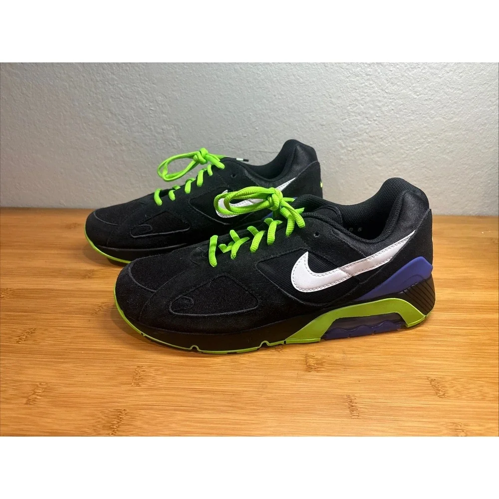 Nike‎ Air Max 180 QS Black White Action Green FZ3058-001 Men's Size 10.5